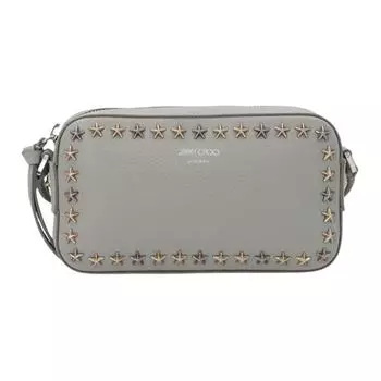 Женская кожаная сумка через плечо, серая Jimmy Choo
