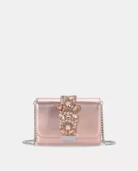 Женская кожаная сумка через плечо со стразами Alma en Pena, розовый