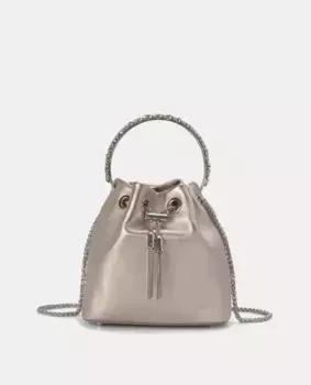 Женская кожаная сумка-мешок с ручкой-цепочкой Alma en Pena, коричневый