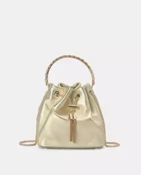 Женская кожаная сумка-мешок с ручкой-цепочкой Alma en Pena, золотой