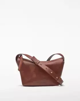 Женская кожаная сумка на плечо среднего размера Adolfo Dominguez, гранатовый