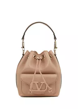 Женская кожаная сумка на шнурке vlogo powder Valentino Garavani