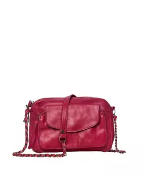 Женская кожаная сумка Pieces, фуксия