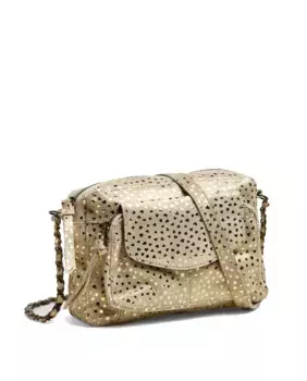 Женская кожаная сумка Pieces, золото