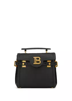 Женская кожаная сумка с черным логотипом Balmain