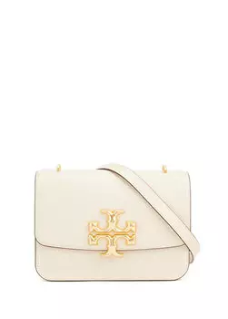 Женская кожаная сумка с кремовым логотипом Tory Burch