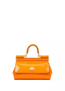 Женская кожаная сумка sicily orange Dolce&Gabbana
