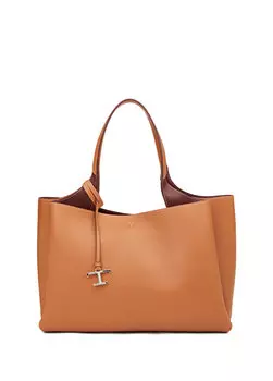 Женская кожаная сумка среднего светло-коричневого цвета Tod's
