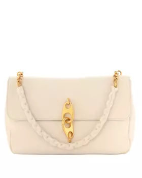 Женская кожаная сумка Tom Ford белого цвета