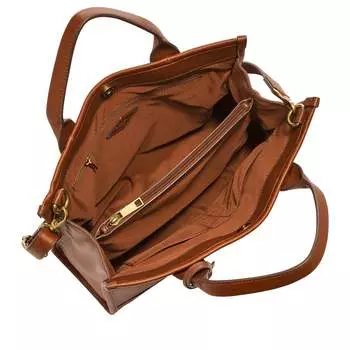 Женская кожаная сумка-тоут Fossil Kyler, коричневый