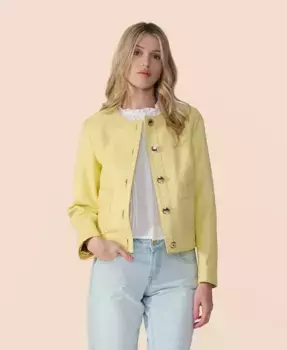 Женская кожаная укороченная куртка Furniq UK, желтый