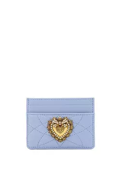Женская кожаная визитница Devotion Dolce&Gabbana, голубой