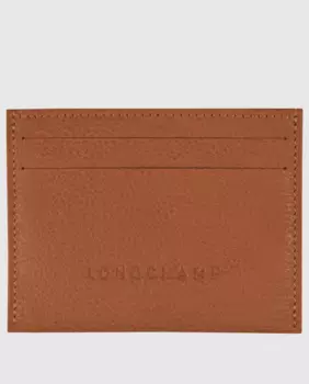 Женская кожаная визитница Le Foulonn Longchamp, коричневый