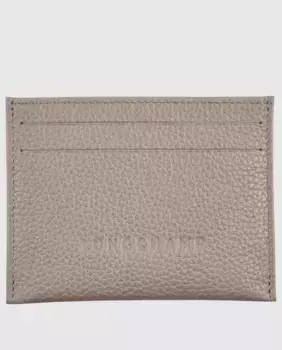 Женская кожаная визитница Le Foulonn Longchamp, серый