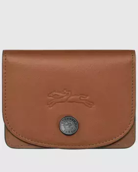 Женская кожаная визитница Le Pliage Xtra на кнопке Longchamp, коричневый