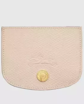 Женская кожаная визитница pure с клапаном Longchamp, цвет Natural