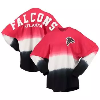 Женская красная/черная футболка с омбре с логотипом Fanatics Atlanta Falcons и длинными рукавами Fanatics