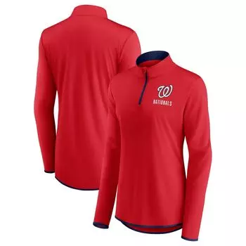 Женская красная фирменная куртка Fanatics Washington Nationals Worth The Drive с молнией на четверть Fanatics