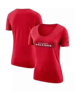 Женская красная футболка atlanta falcons sideline team Nike, красный