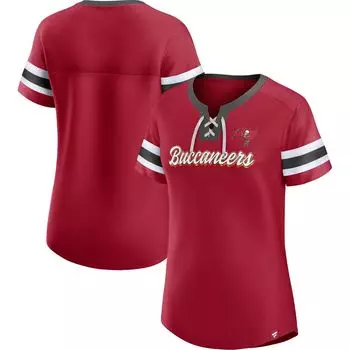 Женская красная футболка Fanatics Tampa Bay Buccaneers Original State на шнуровке Fanatics