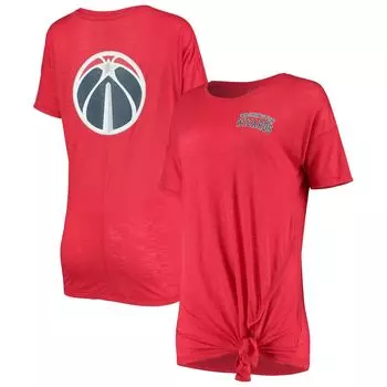 Женская красная футболка New Era Washington Wizards с завязками сбоку New Era