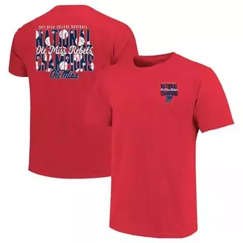 Женская красная футболка Ole Miss Rebels 2022 NCAA, мужская бейсбольная футболка World Series Champions 2-Hit