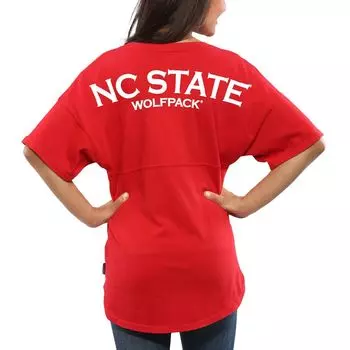 Женская красная футболка оверсайз из джерси NC State Wolfpack Spirit