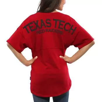 Женская красная футболка оверсайз из джерси Texas Tech Red Raiders Spirit