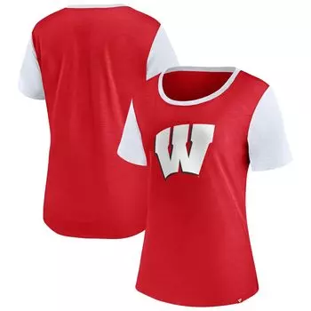 Женская красная футболка с логотипом Fanatics Wisconsin Badgers Carver Fanatics