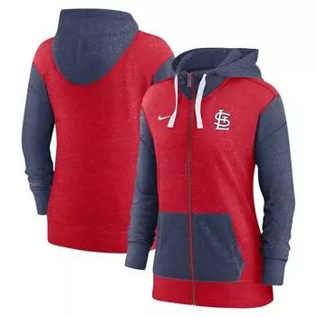 Женская красная худи с молнией во всю длину Nike St. Louis Cardinals Nike