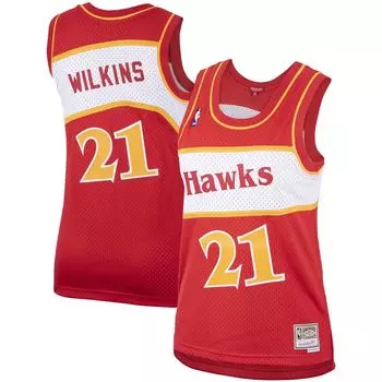 Женская красная майка Mitchell & Ness Dominique Wilkins Atlanta Hawks Hardwood Classics Swingman