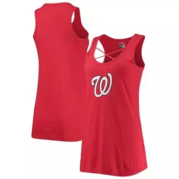 Женская красная майка New Era Washington Nationals с лямками спереди New Era