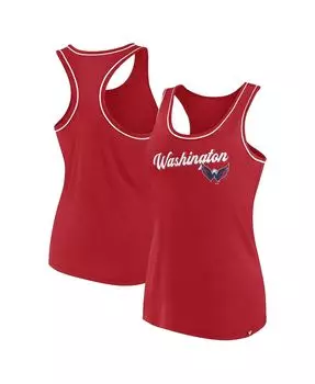 Женская красная майка с овальным вырезом и логотипом Washington Capitals Fanatics, красный