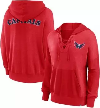 Женская красная пуловер с капюшоном НХЛ Washington Capitals Snow Wash