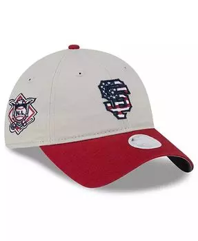 Женская красная регулируемая кепка San Francisco Giants 2024 Четвертое июля 9TWENTY New Era, бежевый