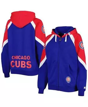 Женская красная толстовка с молнией во всю длину Royal Chicago Cubs Hail Mary Starter, синий
