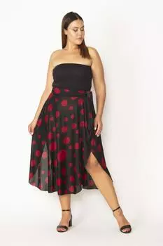 Женская красная юбка из вискозы асимметричного кроя больших размеров 65n27626 ans, красный