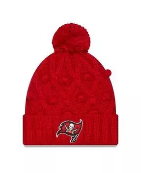 Женская красная вязаная шапка Tampa Bay Buccaneers Toasty с манжетами и помпоном New Era, красный