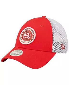Женская красно-белая кепка с блестками Atlanta Hawks 9FORTY Snapback New Era, красный