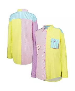 Женская красно-желтая рубашка на пуговицах Philadelphia Phillies Terez