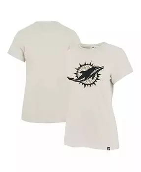 Женская кремовая футболка Miami Dolphins Panthera Frankie '47 Brand, бежевый