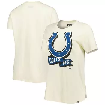 Женская кремовая футболка New Era Indianapolis Colts с хромированной боковой линией, цвет Clt Beige
