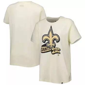 Женская кремовая футболка New Era New Orleans Saints с хромированной боковой линией New Era