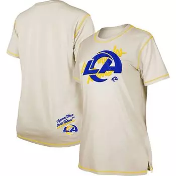 Женская кремовая футболка с разрезом New Era Los Angeles Rams New Era
