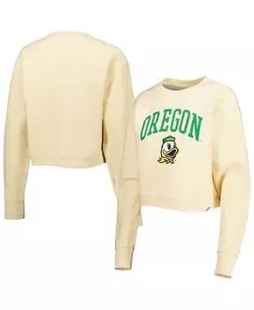 Женская кремовая толстовка Oregon Ducks Classic Campus Corded Timber League Collegiate Wear, тан/бежевый