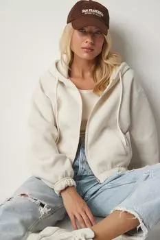 Женская кремовая толстовка с капюшоном Happiness Istanbul, бежевый