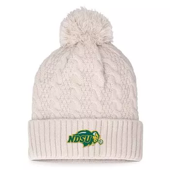 Женская кремовая вязаная шапка с манжетами и помпоном Top of the World NDSU Bison Pearl