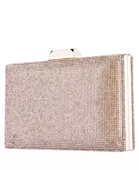 Женская кристальная сумочка-клатч Minaudiere Nina, золотой