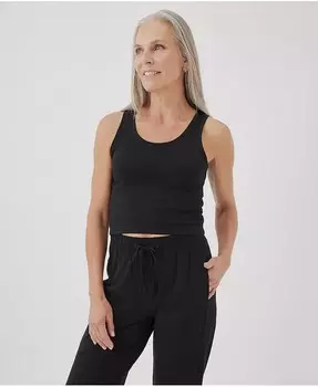 Женская крутая майка для отдыха эластичного кроя Pact, черный