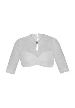 Женская кружевная блузка с разрезом на шее MarJo, кремовый